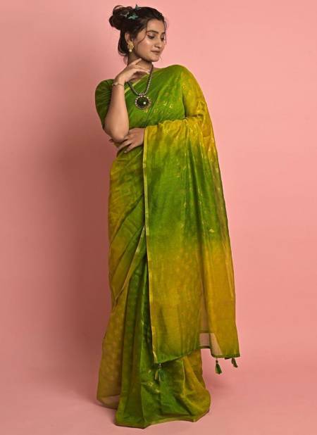 Lemon Colour Ashima New Latest Designer Fancy Wear Cotton Saree Collection 5808